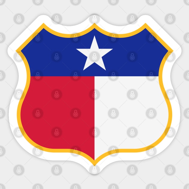 Texas Sign Shield (Framed) / Tejas Signo Escudo (Rebordear) Sticker by MrFaulbaum